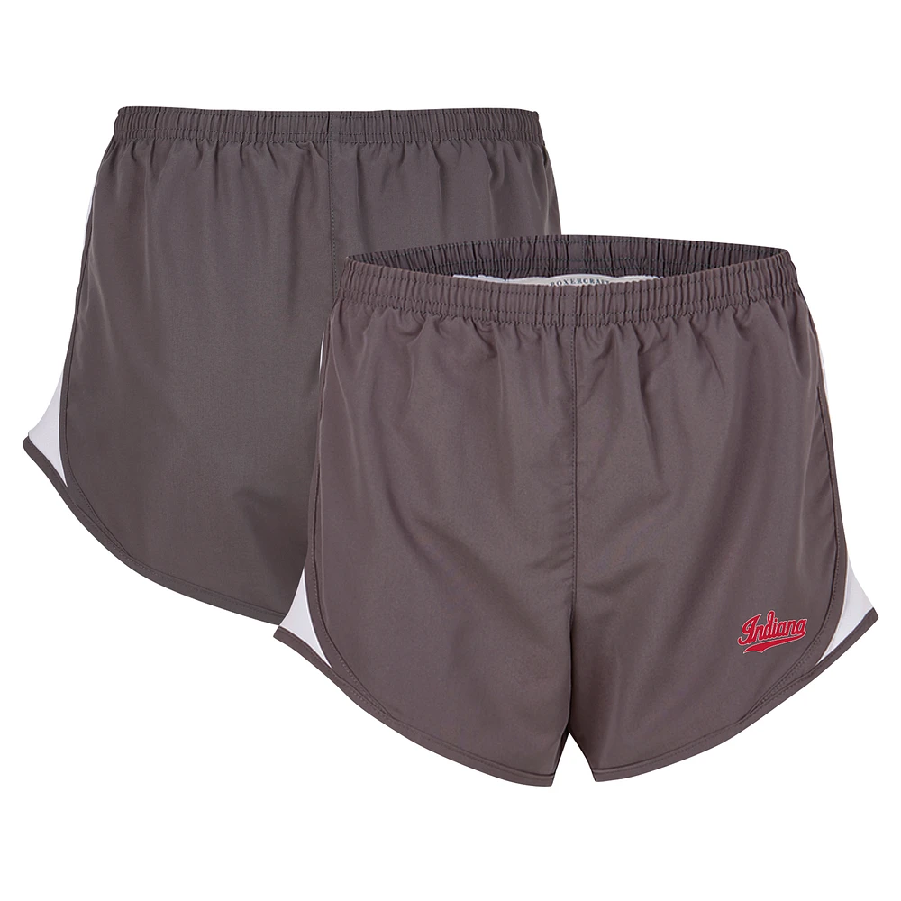 Women's Boxercraft Gray Indiana Hoosiers Essential Lined Athletic Shorts