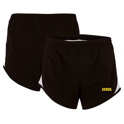 Women's Boxercraft Black Iowa Hawkeyes Essential Lined Athletic Shorts
