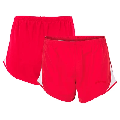 Women's Boxercraft Red Wisconsin Badgers Essential Lined Athletic Shorts