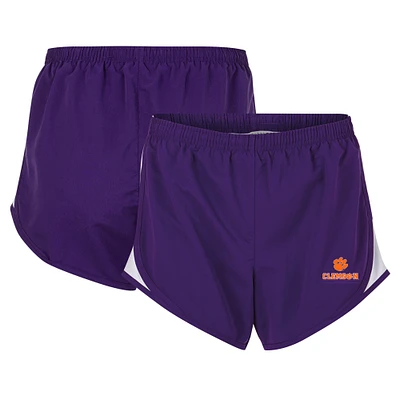 Women's Boxercraft Purple Clemson Tigers Essential Lined Athletic Shorts