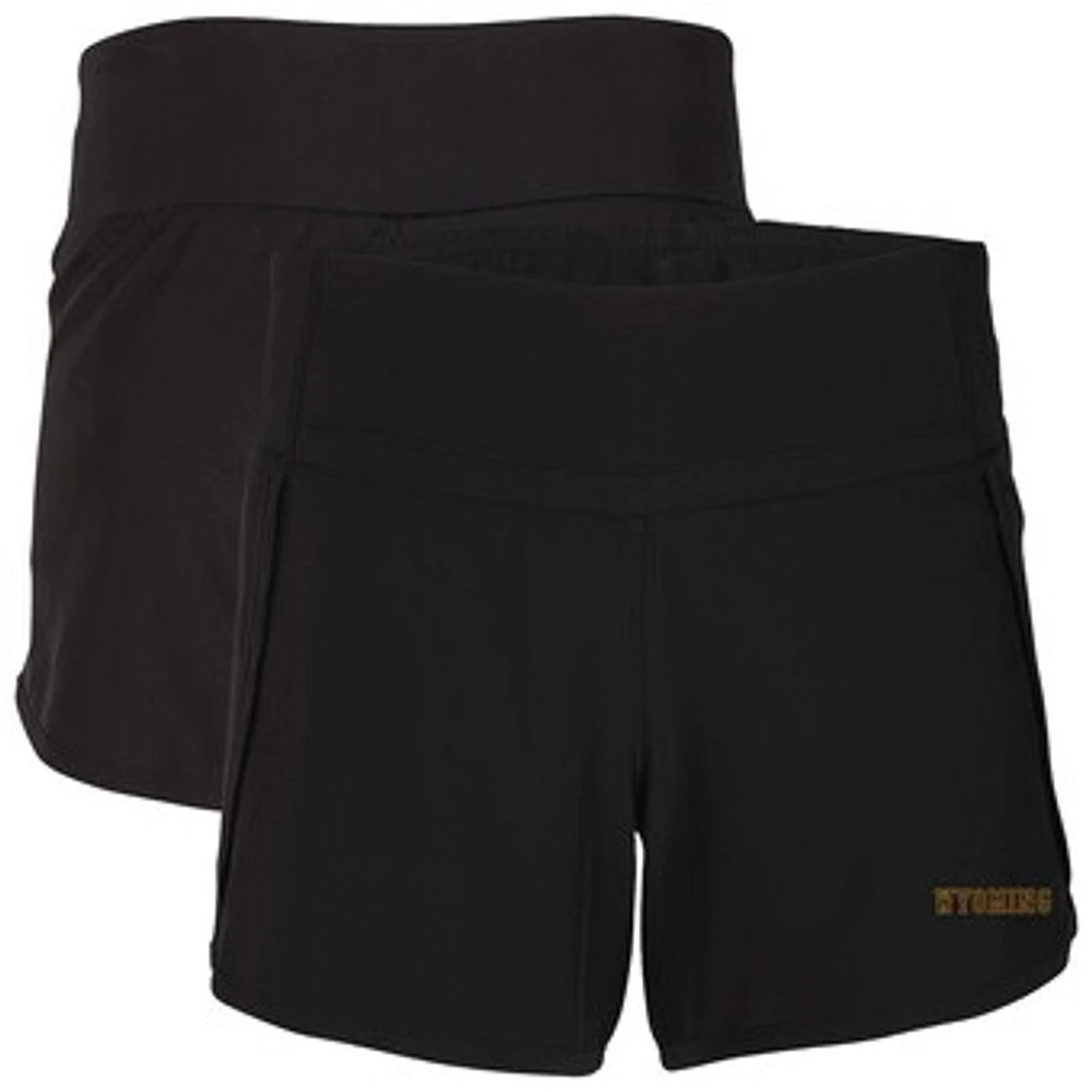 Women's Boxercraft Black Wyoming Cowboys Stretch Woven Lined Shorts