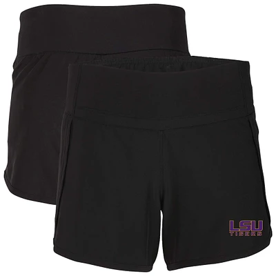 Women's Boxercraft Black LSU Tigers Stretch Woven Lined Shorts