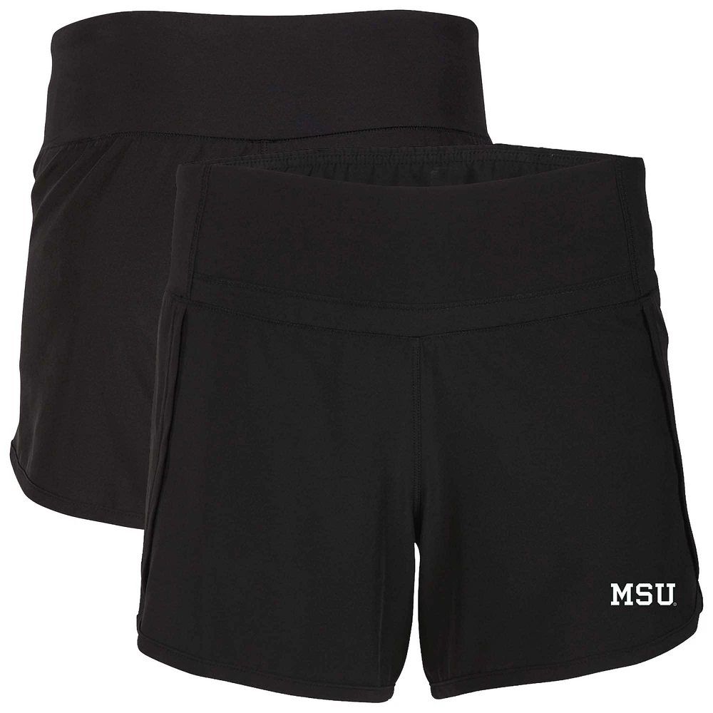Women's Boxercraft Black Michigan State Spartans Stretch Woven Lined Shorts