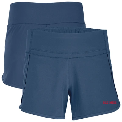 Women's Boxercraft Blue Ole Miss Rebels Stretch Woven Lined Shorts