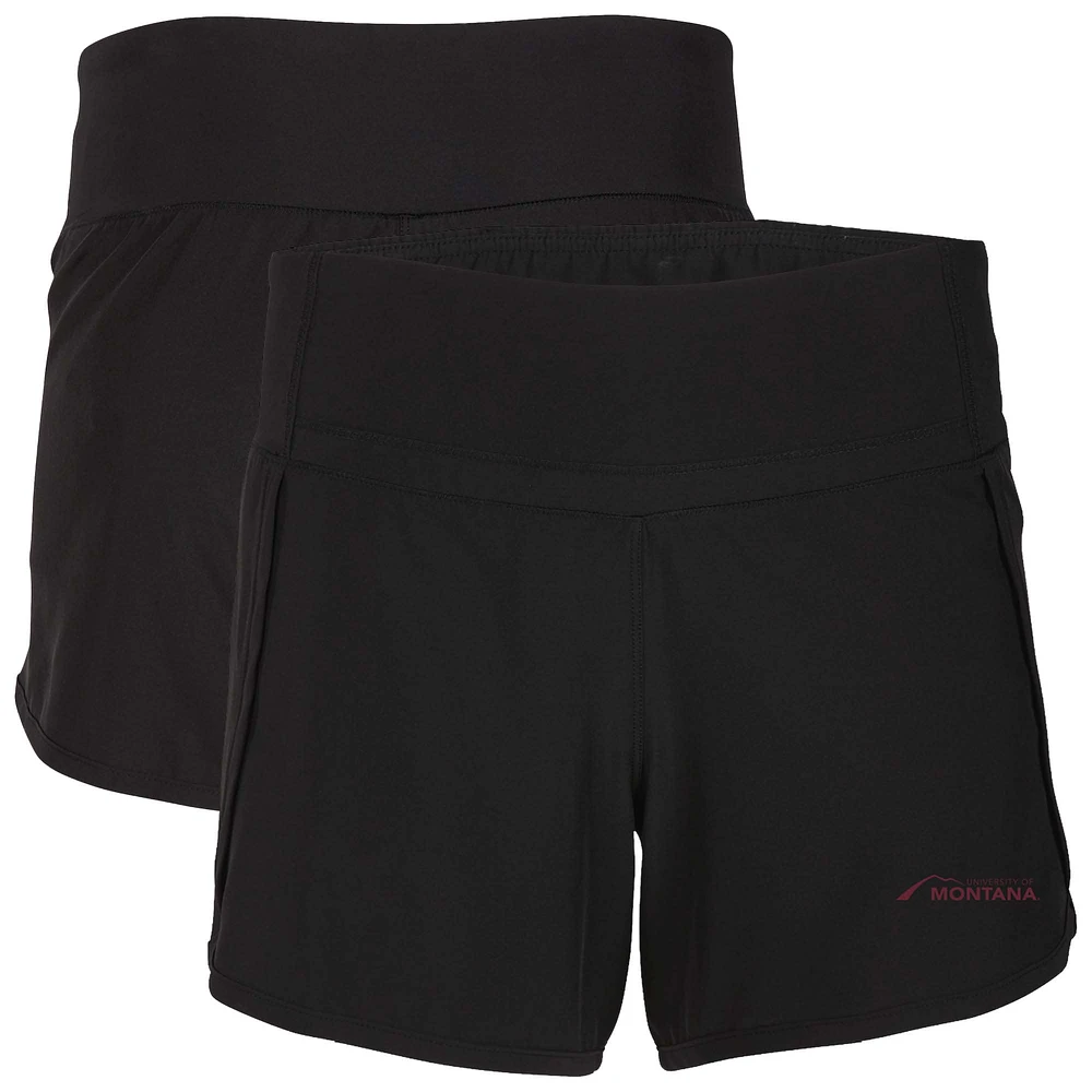 Women's Boxercraft Black Montana Grizzlies Stretch Woven Lined Shorts