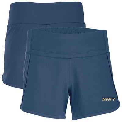 Women's Boxercraft Blue Navy Midshipmen Stretch Woven Lined Shorts