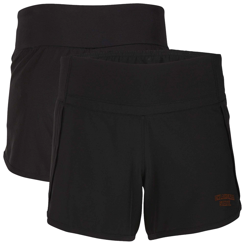 Women's Boxercraft Black Oklahoma State Cowboys Stretch Woven Lined Shorts
