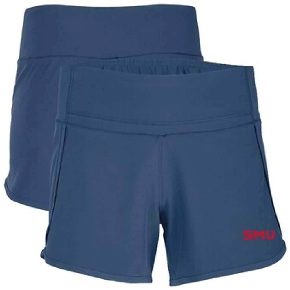Women's Boxercraft Blue SMU Mustangs Stretch Woven Lined Shorts
