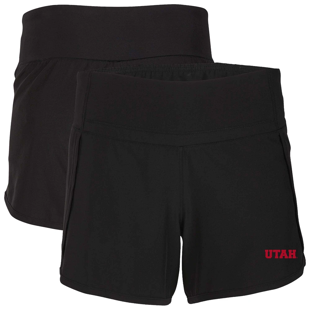 Women's Boxercraft Black Utah Utes Stretch Woven Lined Shorts
