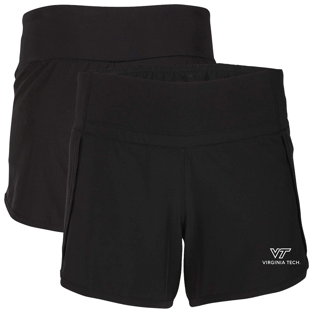 Women's Boxercraft Black Virginia Tech Hokies Stretch Woven Lined Shorts