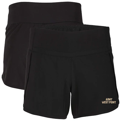 Women's Boxercraft Black Army Knights Stretch Woven Lined Shorts