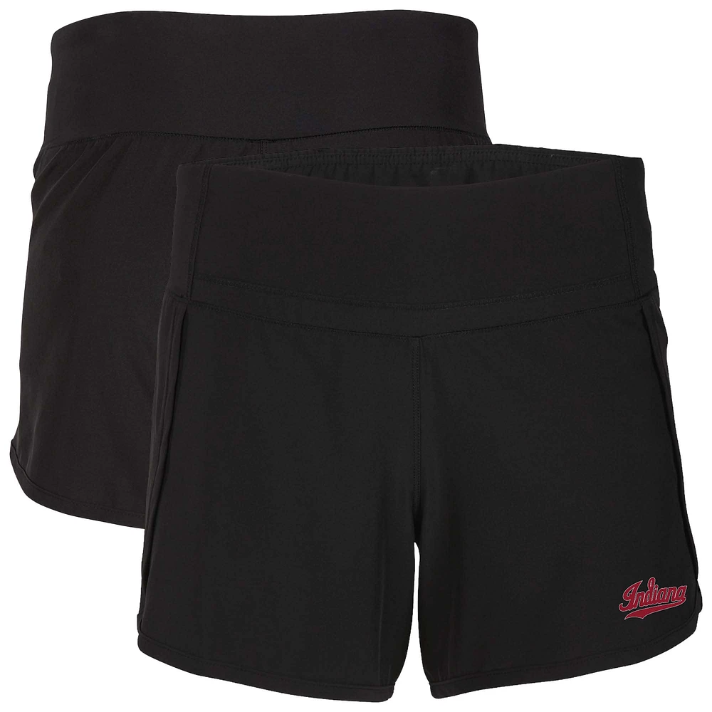 Women's Boxercraft Black Indiana Hoosiers Stretch Woven Lined Shorts