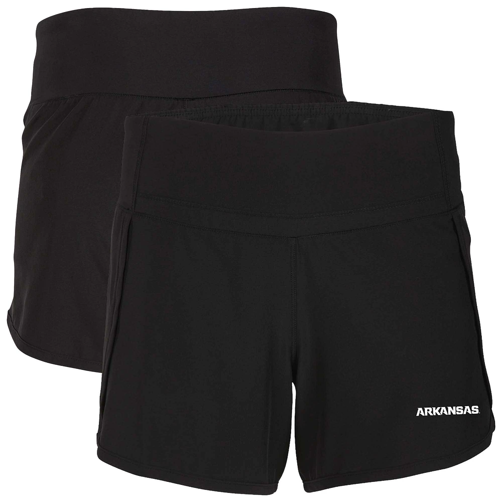 Women's Boxercraft Black Arkansas Razorbacks Stretch Woven Lined Shorts