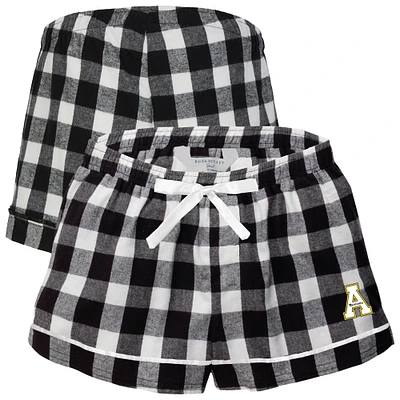 Women's Boxercraft Black Appalachian State Mountaineers Flannel Shorts