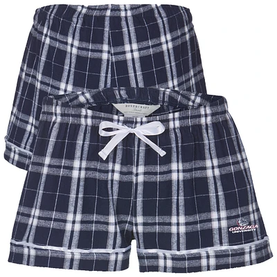 Women's Boxercraft Navy Gonzaga Bulldogs Flannel Shorts