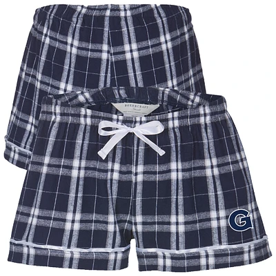 Women's Boxercraft Navy Georgetown Hoyas Flannel Shorts