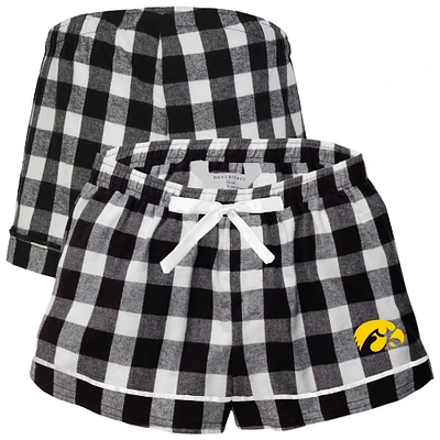 Women's Boxercraft Black Iowa Hawkeyes Flannel Shorts
