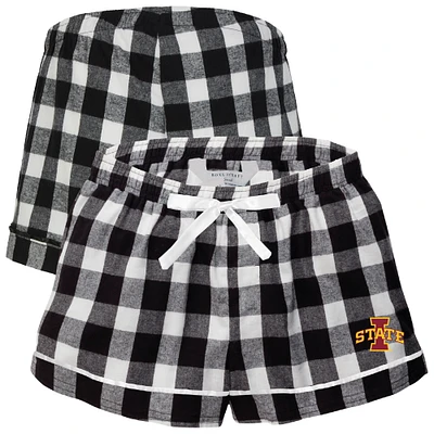 Women's Boxercraft Black Iowa State Cyclones Flannel Shorts