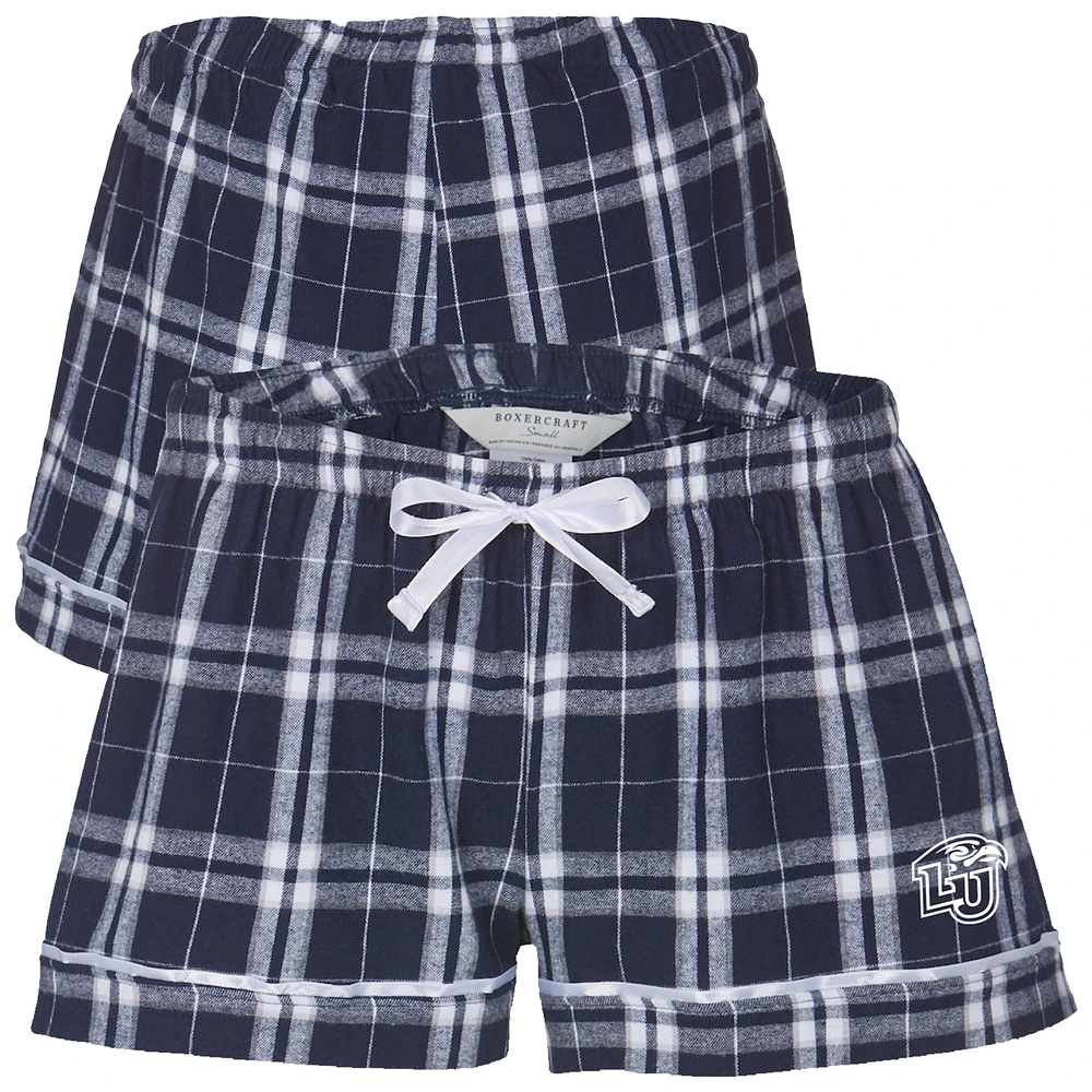 Women's Boxercraft Navy Liberty Flames Flannel Shorts