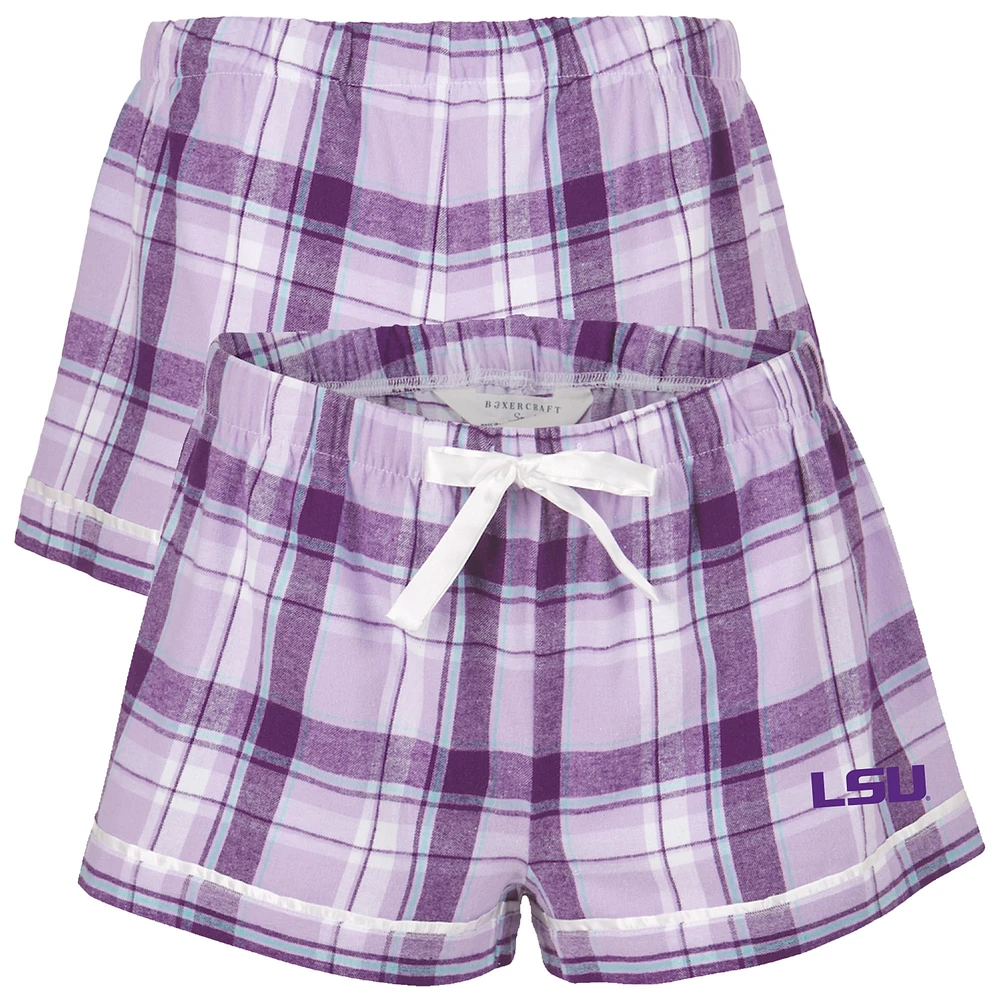 Women's Boxercraft Purple LSU Tigers Flannel Shorts
