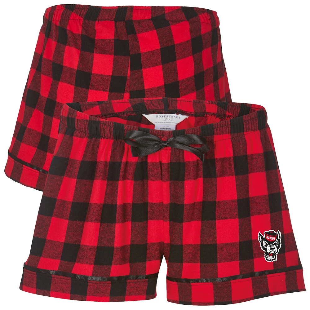 Women's Boxercraft Red NC State Wolfpack Flannel Shorts
