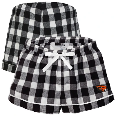 Women's Boxercraft Black Oregon State Beavers Flannel Shorts