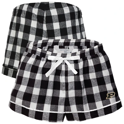 Women's Boxercraft Black Purdue Boilermakers Flannel Shorts