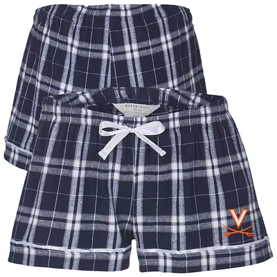 Women's Boxercraft Navy Virginia Cavaliers Flannel Shorts