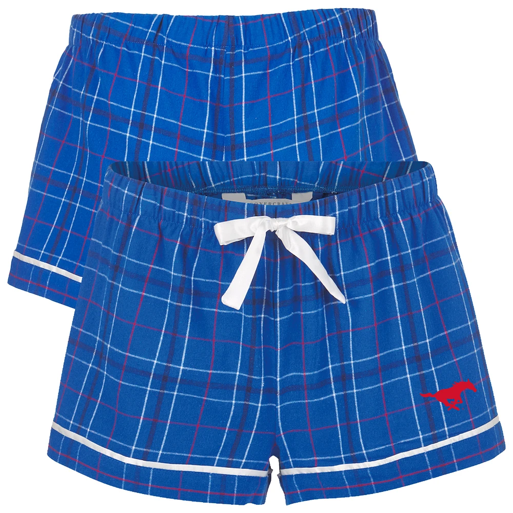 Women's Boxercraft Royal SMU Mustangs Flannel Shorts