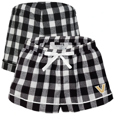 Women's Boxercraft Black Vanderbilt Commodores Flannel Shorts