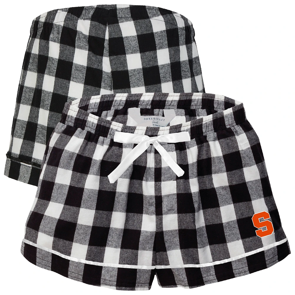 Women's Boxercraft Black Syracuse Orange Flannel Shorts