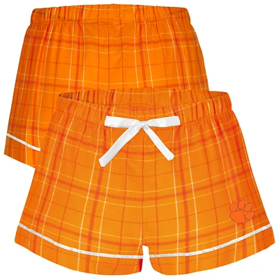 Women's Boxercraft Orange Clemson Tigers Flannel Shorts