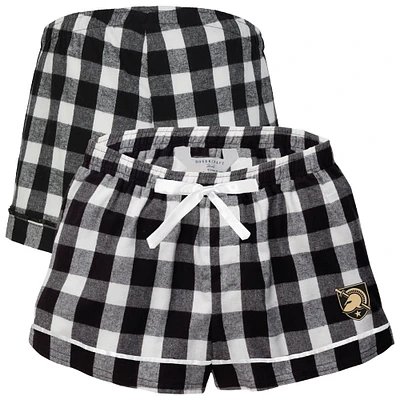 Women's Boxercraft Black Army Knights Flannel Shorts