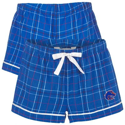 Women's Boxercraft Royal Boise State Broncos Flannel Shorts