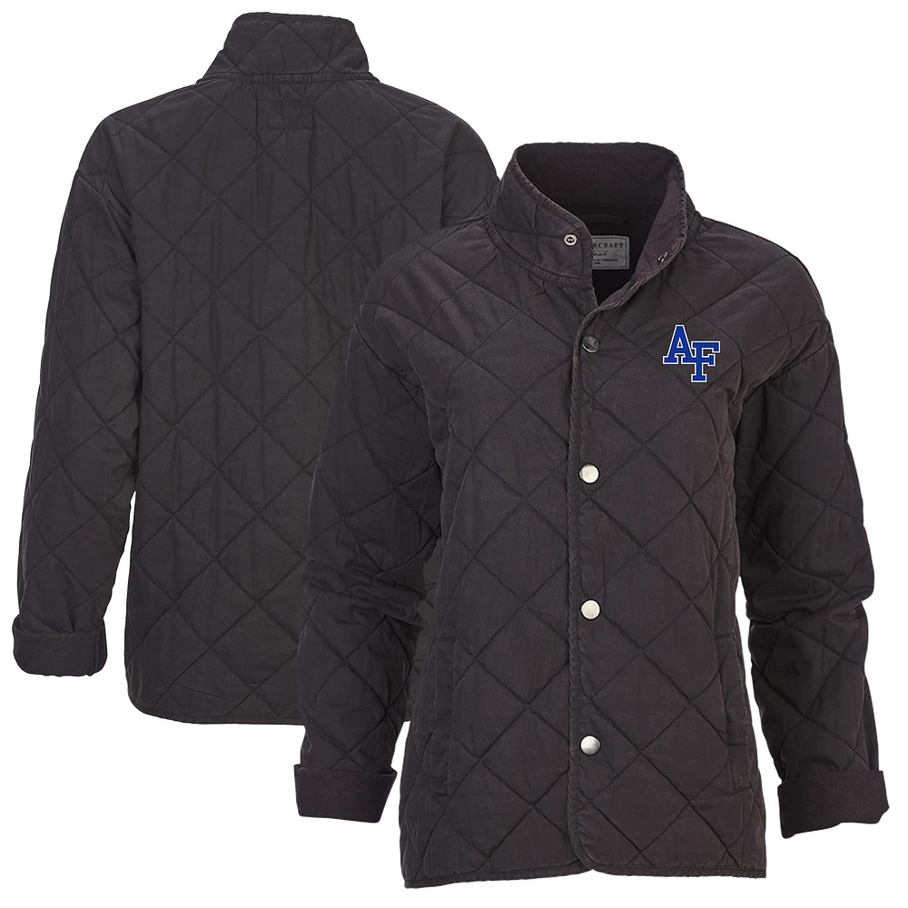Women's Boxercraft Black Air Force Falcons Quilted Market Full-Zip Jacket