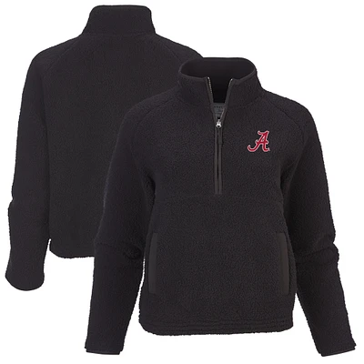 Women's Boxercraft Black Alabama Crimson Tide Everest Raglan Fleece Half-Zip Sweatshirt
