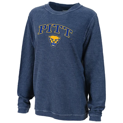 Women's Boxercraft Royal Pitt Panthers Rally Corduroy Pullover Sweatshirt