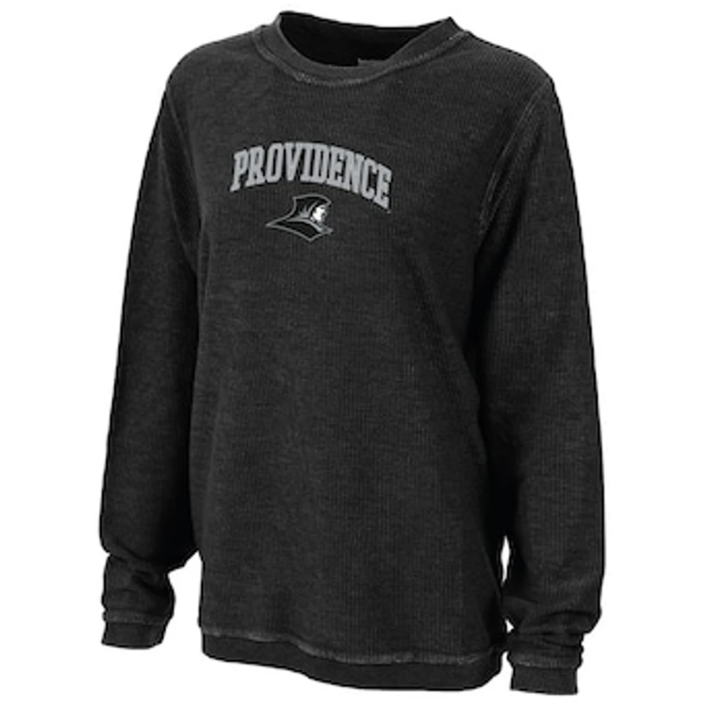 Women's Boxercraft Black Providence Friars Rally Corduroy Pullover Sweatshirt