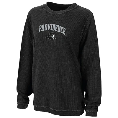 Women's Boxercraft Black Providence Friars Rally Corduroy Pullover Sweatshirt