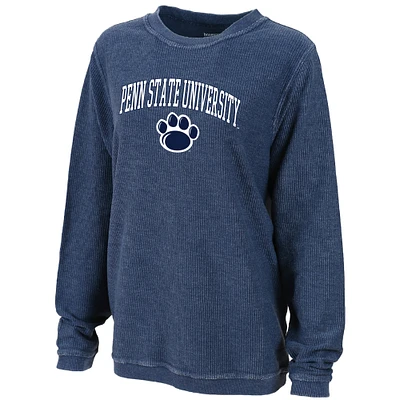 Women's Boxercraft Blue Penn State Nittany Lions Rally Corduroy Pullover Sweatshirt