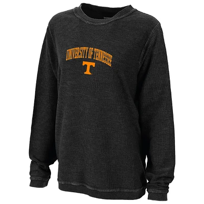 Women's Boxercraft Black Tennessee Volunteers Rally Corduroy Pullover Sweatshirt