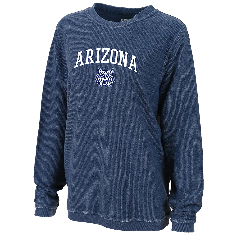 Women's Boxercraft Blue Arizona Wildcats Rally Corduroy Pullover Sweatshirt