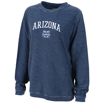 Women's Boxercraft Blue Arizona Wildcats Rally Corduroy Pullover Sweatshirt