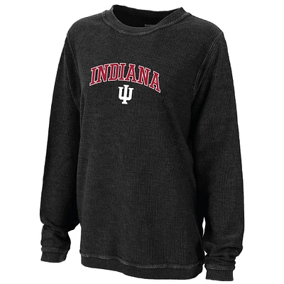 Women's Boxercraft Black Indiana Hoosiers Rally Corduroy Pullover Sweatshirt