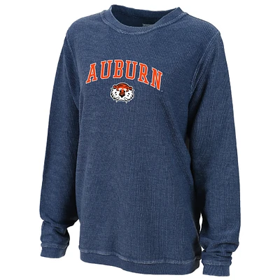 Women's Boxercraft Blue Auburn Tigers Rally Corduroy Pullover Sweatshirt