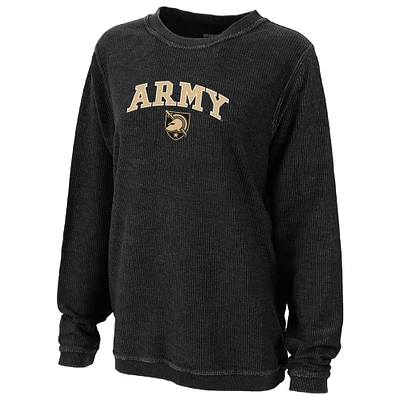 Women's Boxercraft Black Army Knights Rally Corduroy Pullover Sweatshirt