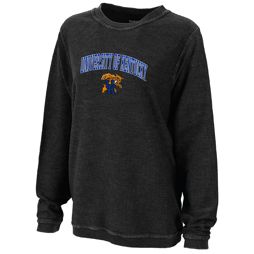 Women's Boxercraft Black Kentucky Wildcats Rally Corduroy Pullover Sweatshirt