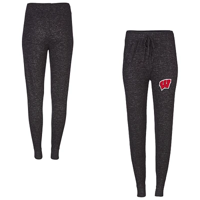 Women's Boxercraft Black Wisconsin Badgers Cuddle Tri-Blend Jogger Pants