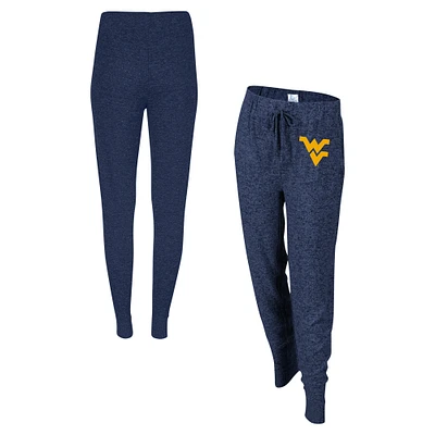 Women's Boxercraft Navy West Virginia Mountaineers Cuddle Tri-Blend Jogger Pants