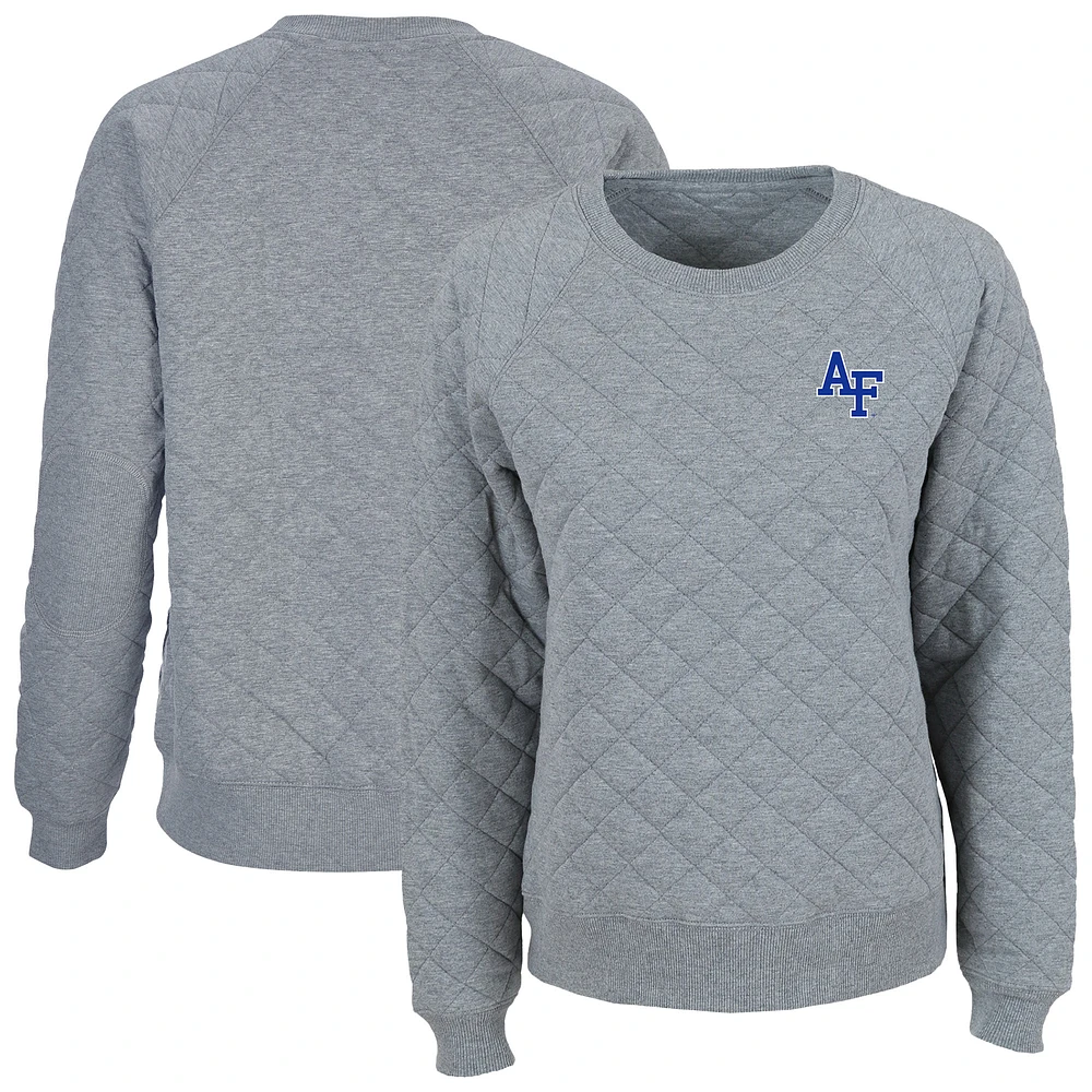 Women's Boxercraft Gray Air Force Falcons Quilted Pullover Sweatshirt